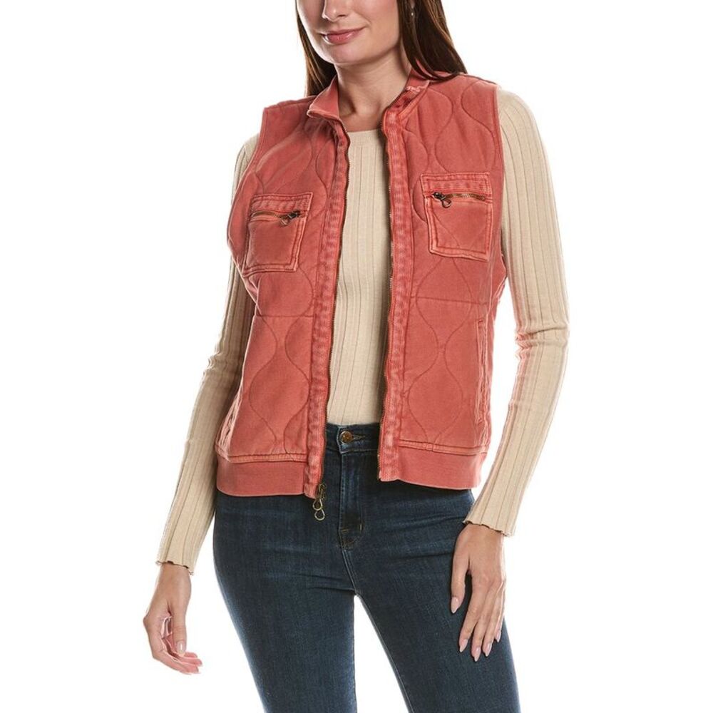 Xcvi Womens Aeric Quilted Vest, Pink